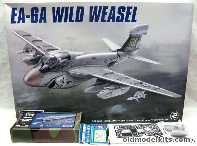 Revell 1/48 Grumman EA-6A Wild Weasel + Verlineden Update + Eduard PE + Super Bug Seamless Intakes - US Marines VMCJ-1 1966/1975 or US Navy VAQ-33 Firebirds NAS Key West FL, 85-5623 plastic model kit